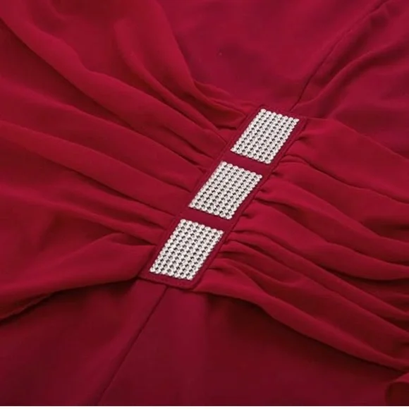 🎉 HP 🎉 Hanna Nikole Maroon Pencil Style Cocktail Dress - Picture 4 of 10